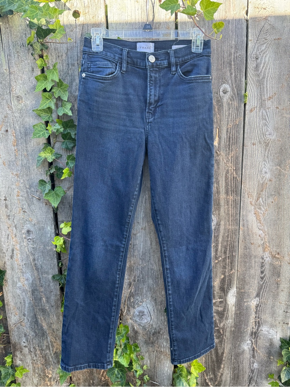 Frame ‘Le High Straight’ Jeans in Dark Indigo